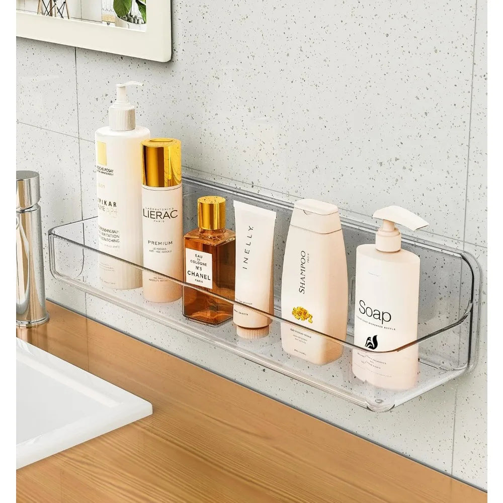 Capacity Adhesive Clear Acrylic Shower Caddy Wall Mount