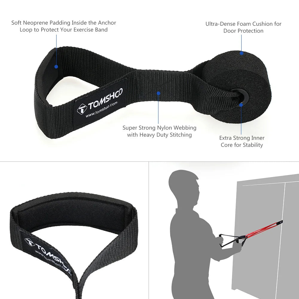 Powerlifting Resistance Bands Set With Door Anchor