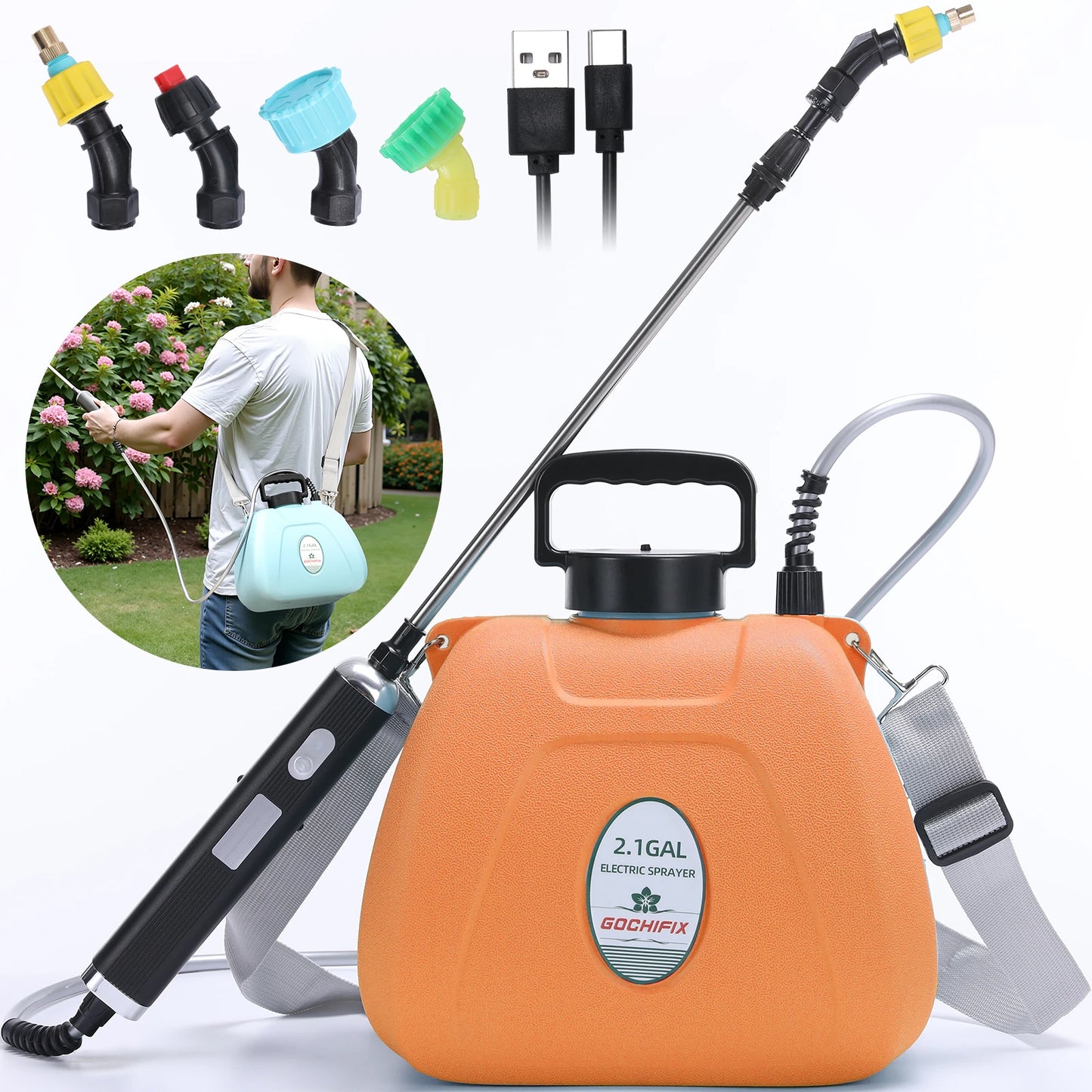 Hign Concerned Electric Garden Sprayer Adjustable Nozzle