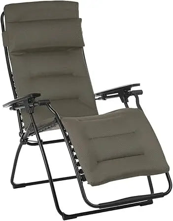 Futura Air Comfort Zero Gravity Chair XL Series Outdoor Lounge Relaxation with Headrest, Cushion, Footrest and Foot Glides, Tau