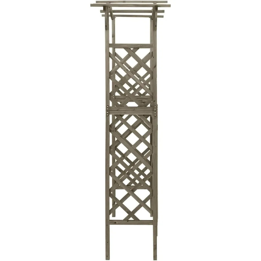 MKDKH Garden Arch With Gate Firwood Outdoor Arbor Set