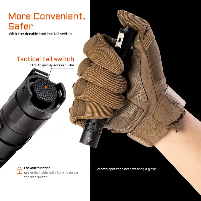 ACEBEAM TAC 2AA LED Flashlight 1600 Lumen EDC Torch