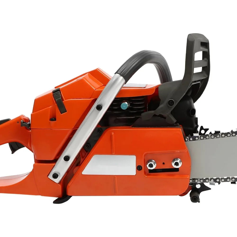 Gas Chainsaw with 24 inch Guide Bar,2-Stroke 65cc Gasoline Power Chain Saws with Handle+Fuel Tanks