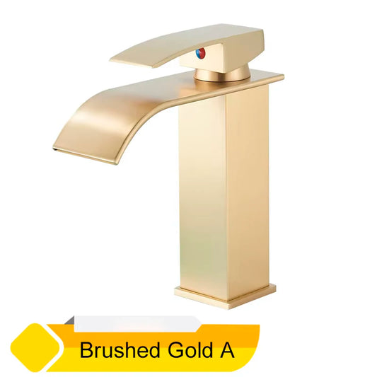 Basin Faucet 5 Colors Deck Mounted Single Handle Bathroom Crane Long Spout Lavatory Sink Hot Cold Mixer Tap