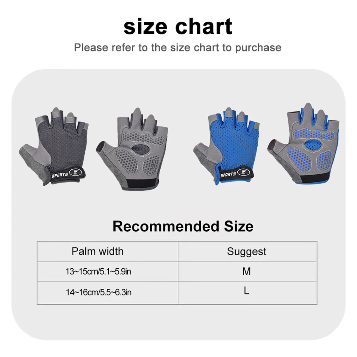 Cycling Half Finger Gloves Breathable Antislip Boys Girls