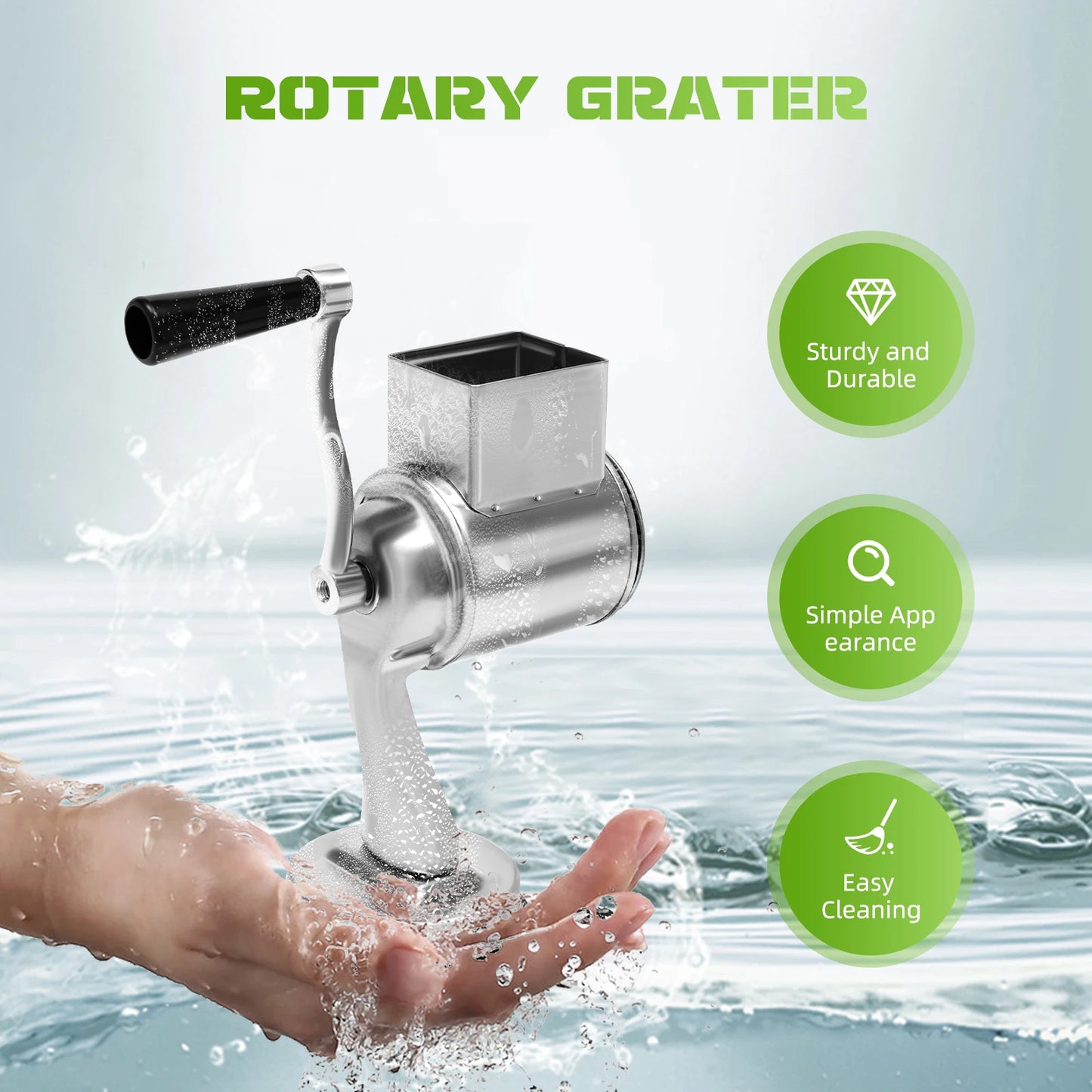 Fruit And Vegetable Tools Rotary Grater Set With Five Drums