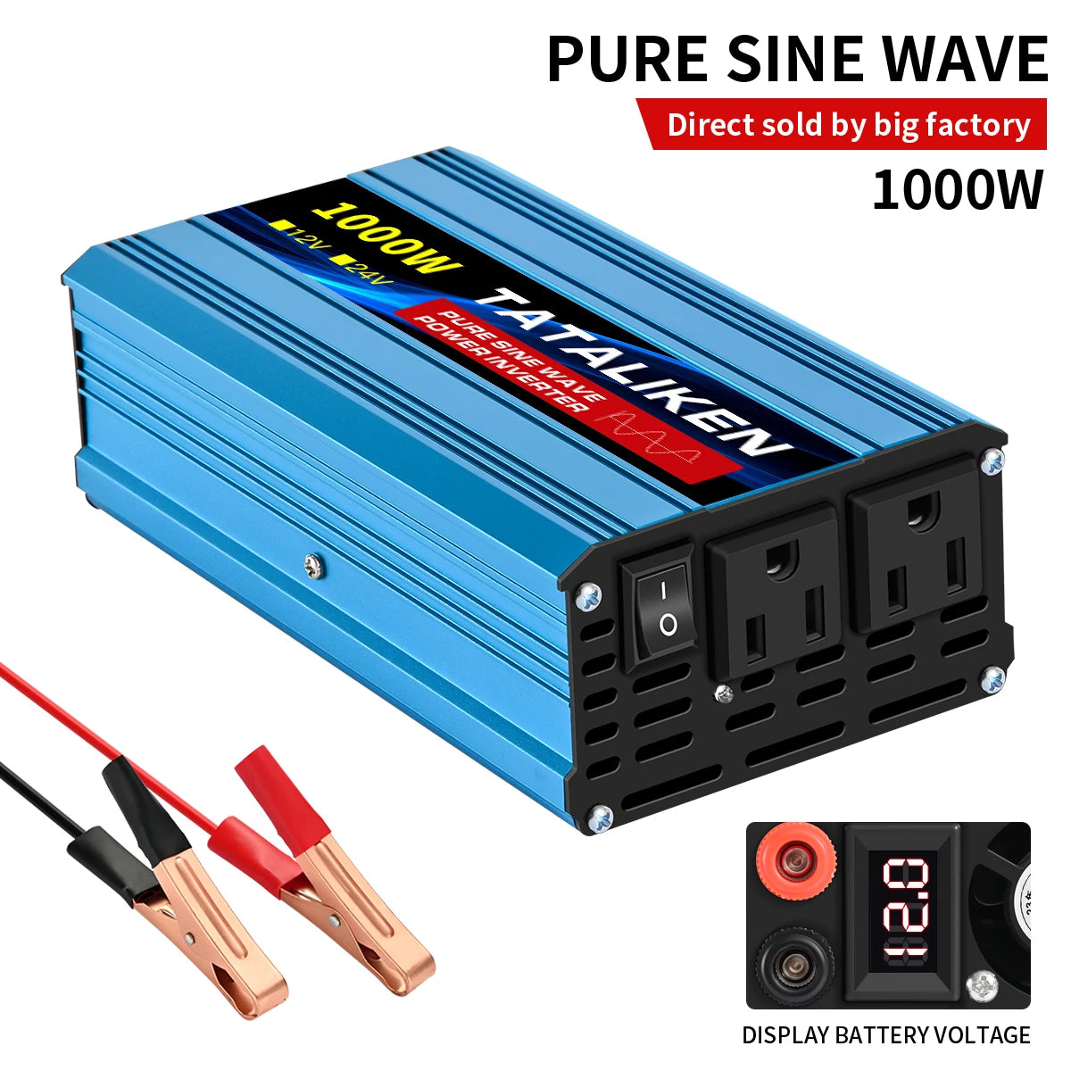 TATALIKEN Pure Sine Wave Inverter 10000W DC To AC Portable