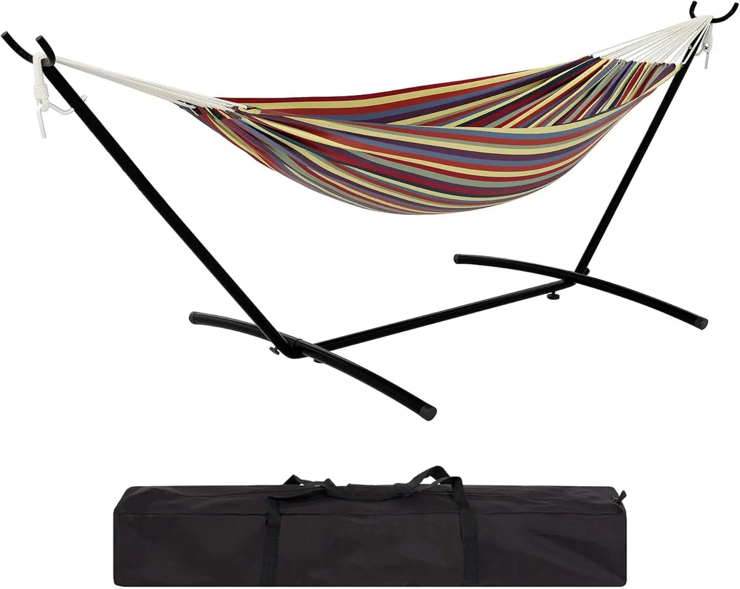 2-Person Hammock Set with Quick-Lock Steel Stand for Outdoor Use
