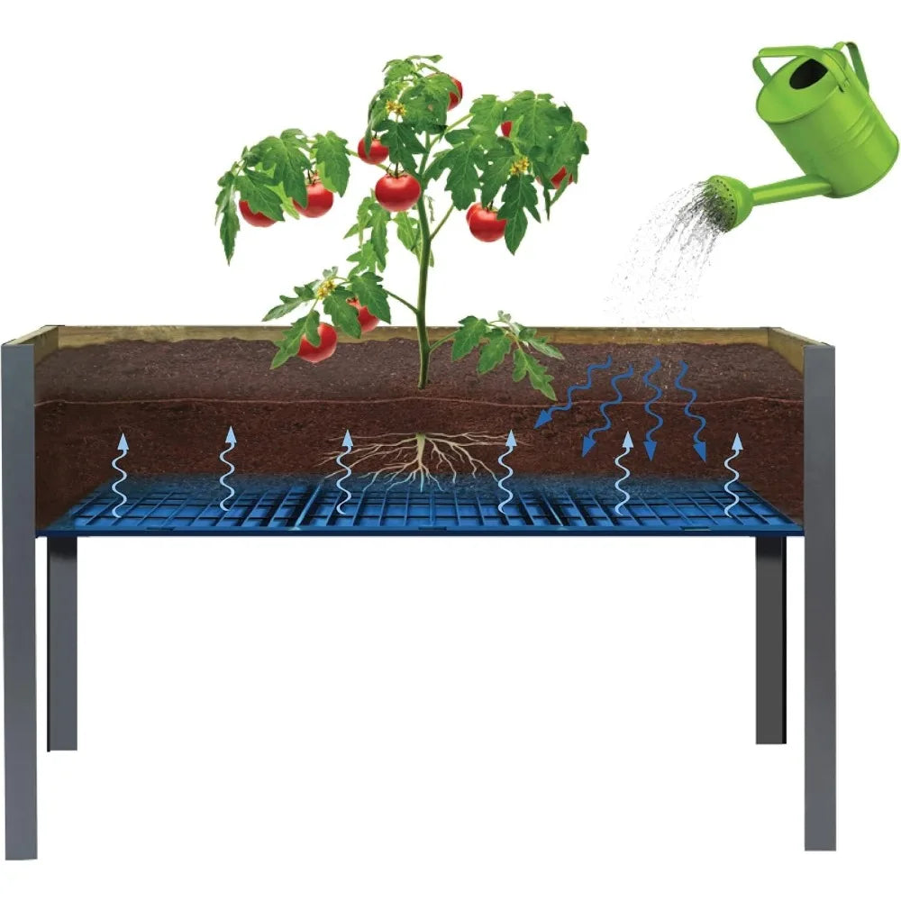 CedarCraft Elevated Spruce Planter for Deck and Patio