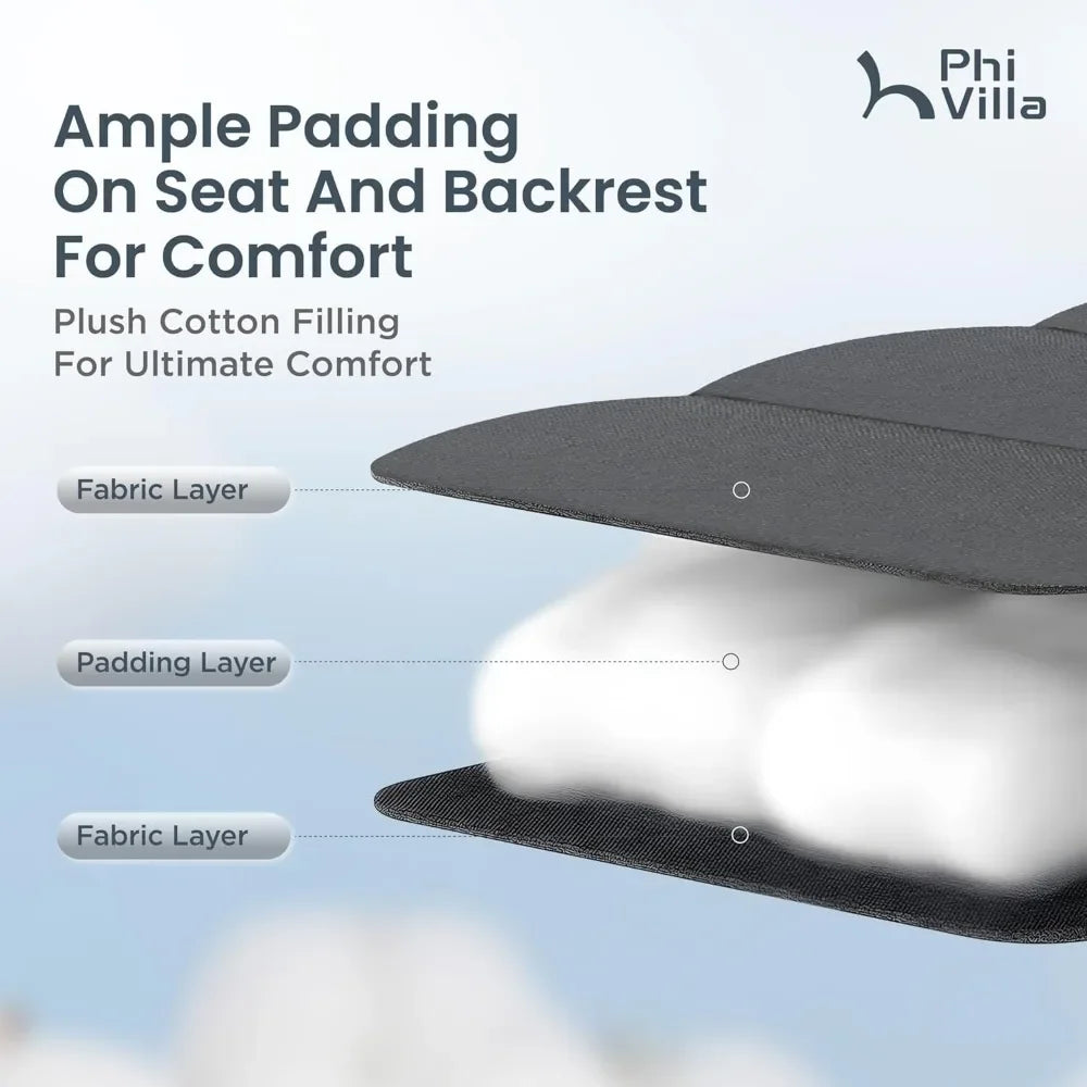 Padded Zero Gravity Lounge Chair Folding Patio Recliner with Adjustable Headrest & Cup Holder, Support 350 LBS