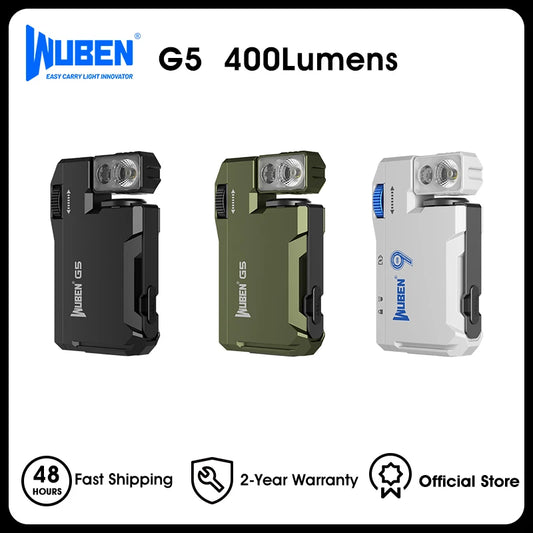WUBEN G5 Rechargeable EDC Flashlight Dual Light RGB Pro