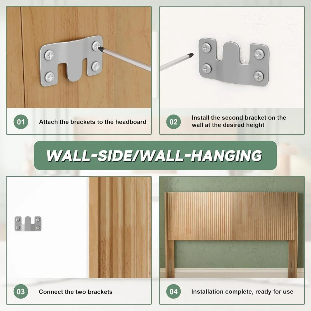 RBXC Wood Headboard Wall Mounted Rustic Farmhouse Style