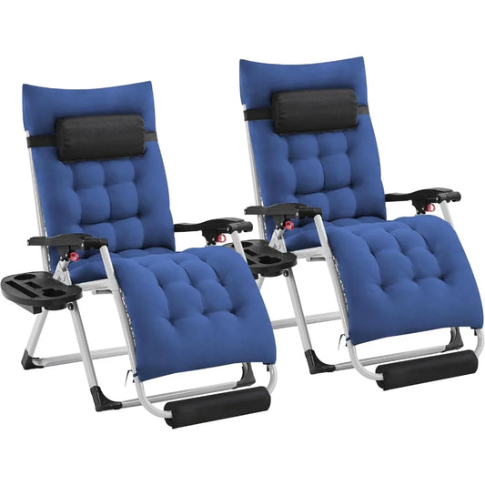 Zero Gravity Folding Lounge Chair with Cup Holder and Headrest