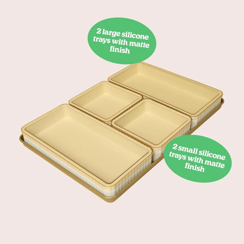 Color 9-Piece Non-Stick Bakeware Set With Silicone Trays