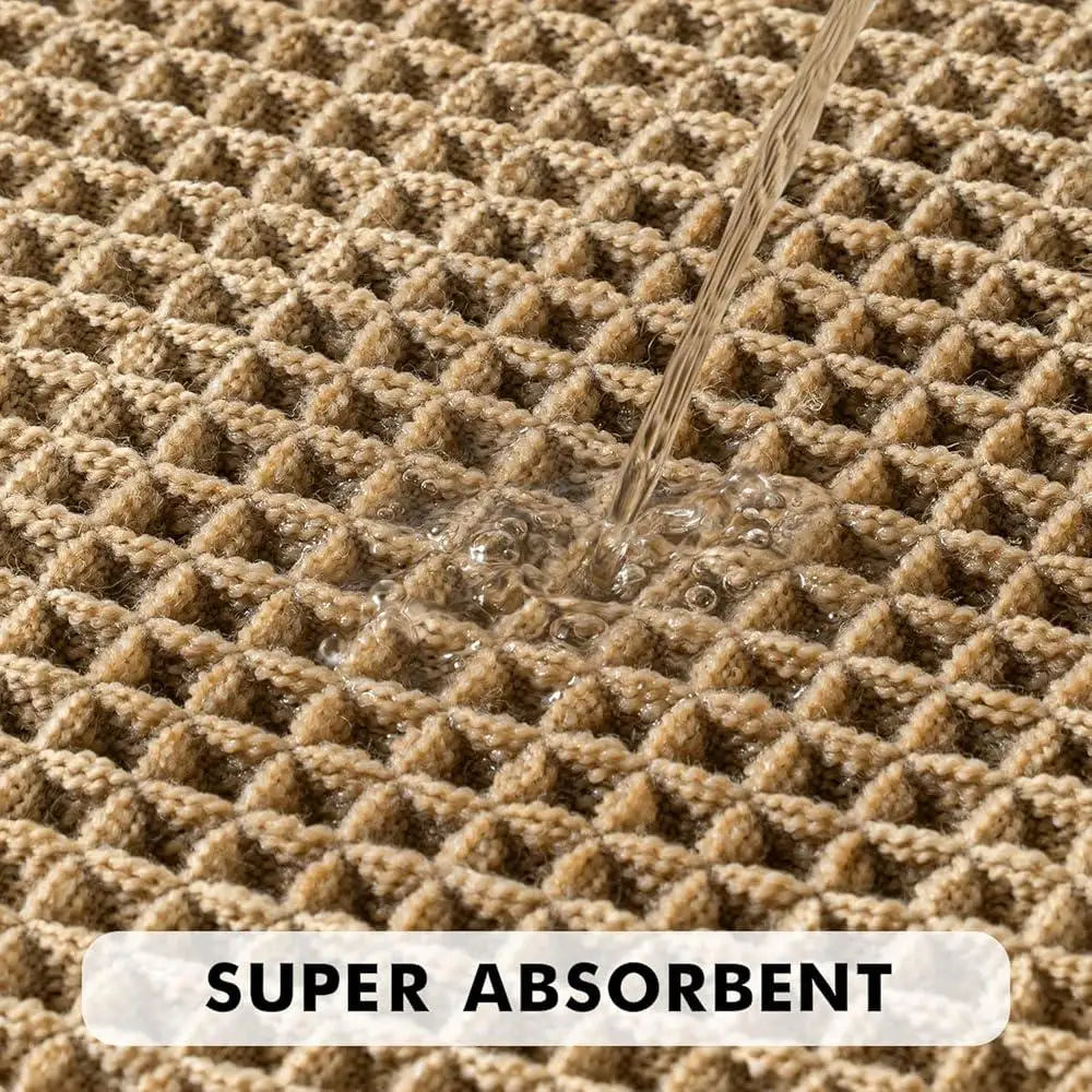 DUTRIEUXCN Waffle Bath Rug Set Non Slip Ultra Absorbent