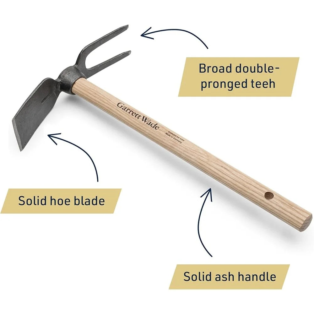 XMSJ Mini Hoe Grubber Two Prong Carbon Steel Garden Tool