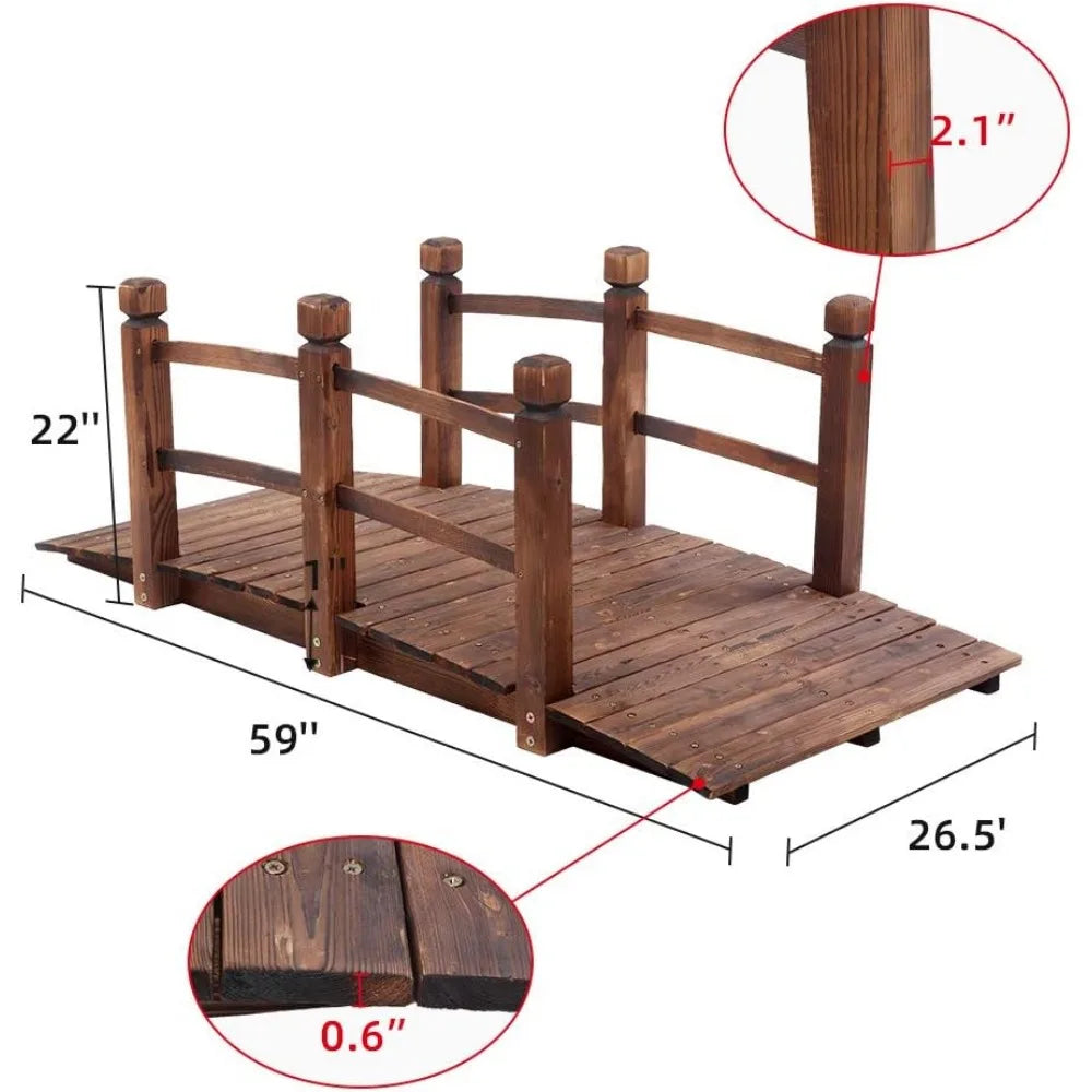 Feature Garden Arch Bridge Wooden Footbridge For Backyards