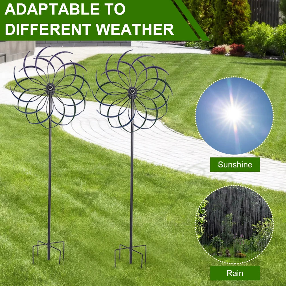 Public Craft Windmill Double-Layer Outdoor Wind Catcher Wear Resist Windmill Ornament for Yard Decoration Accessories Tool