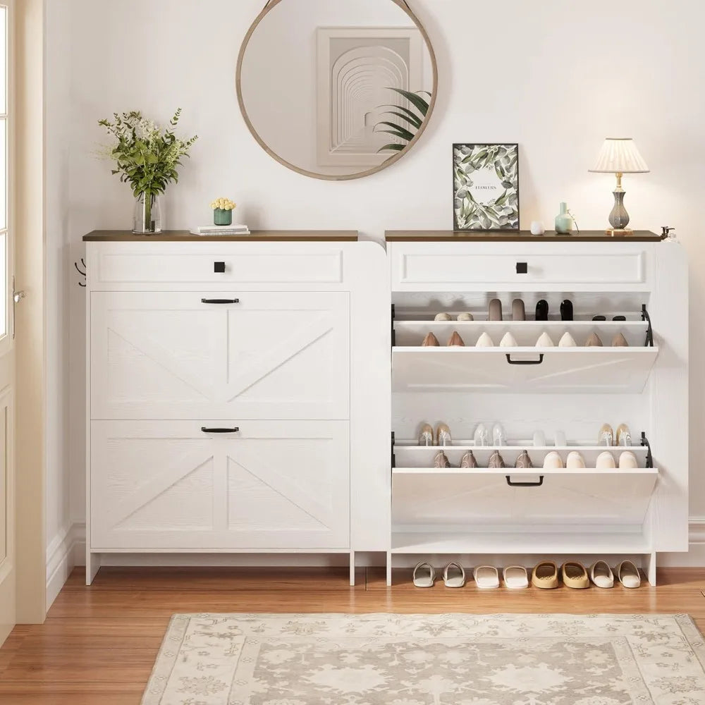 Hign-Concerned Chemical Shoe Cabinet With Barn Door