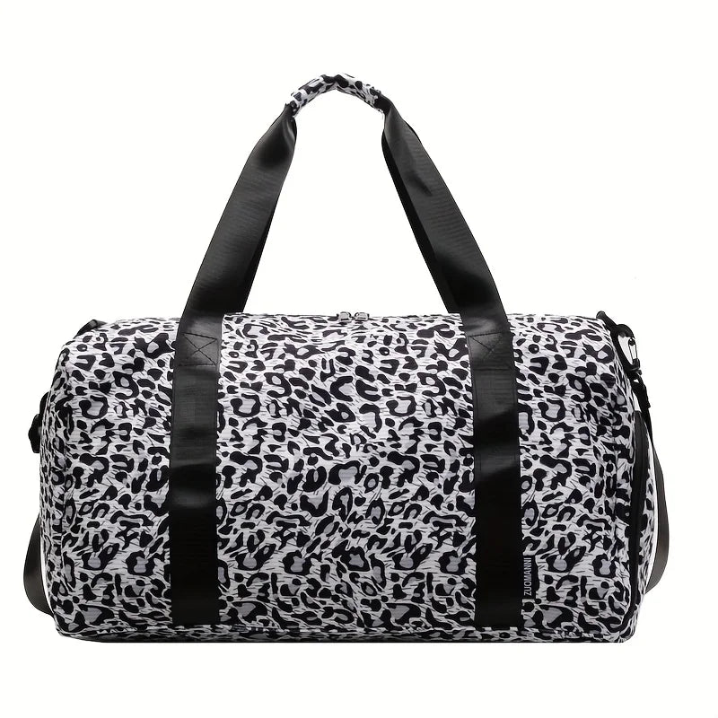 Unixinu Leopard Print Tote Bag Travel Duffle Weekender