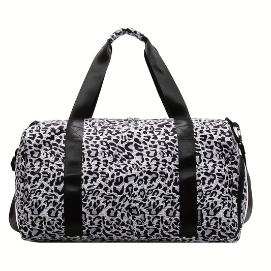 Unixinu Leopard Print Tote Bag Travel Duffle Weekender