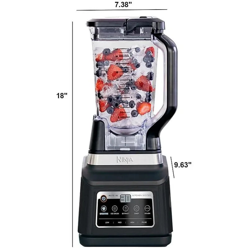 Ninja BN805A Pro Plus 5-in-1 Kitchen System, 1400W, Auto IQ, 72oz Blender Pitcher, 64oz Processor Bowl, 2x32oz Cups, Black