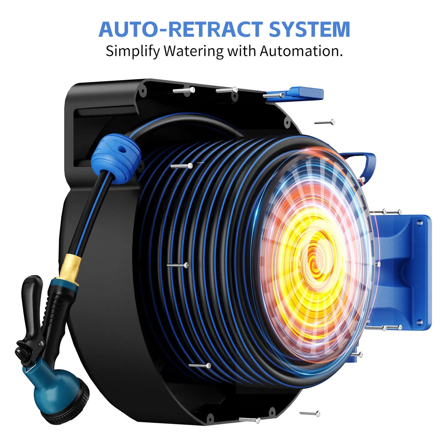 GardenJoy Retractable Hose Reel Wall Mounted with Locking