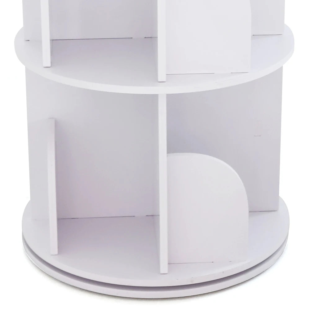 Hign-concerned Rotating Bookshelf 2 Tier Bookcase PVC