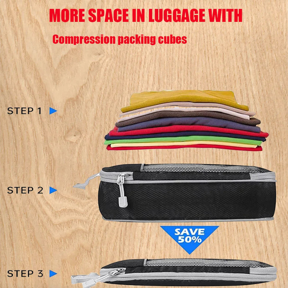 Expandable Compression Packing Cubes 5 Pack Organizer