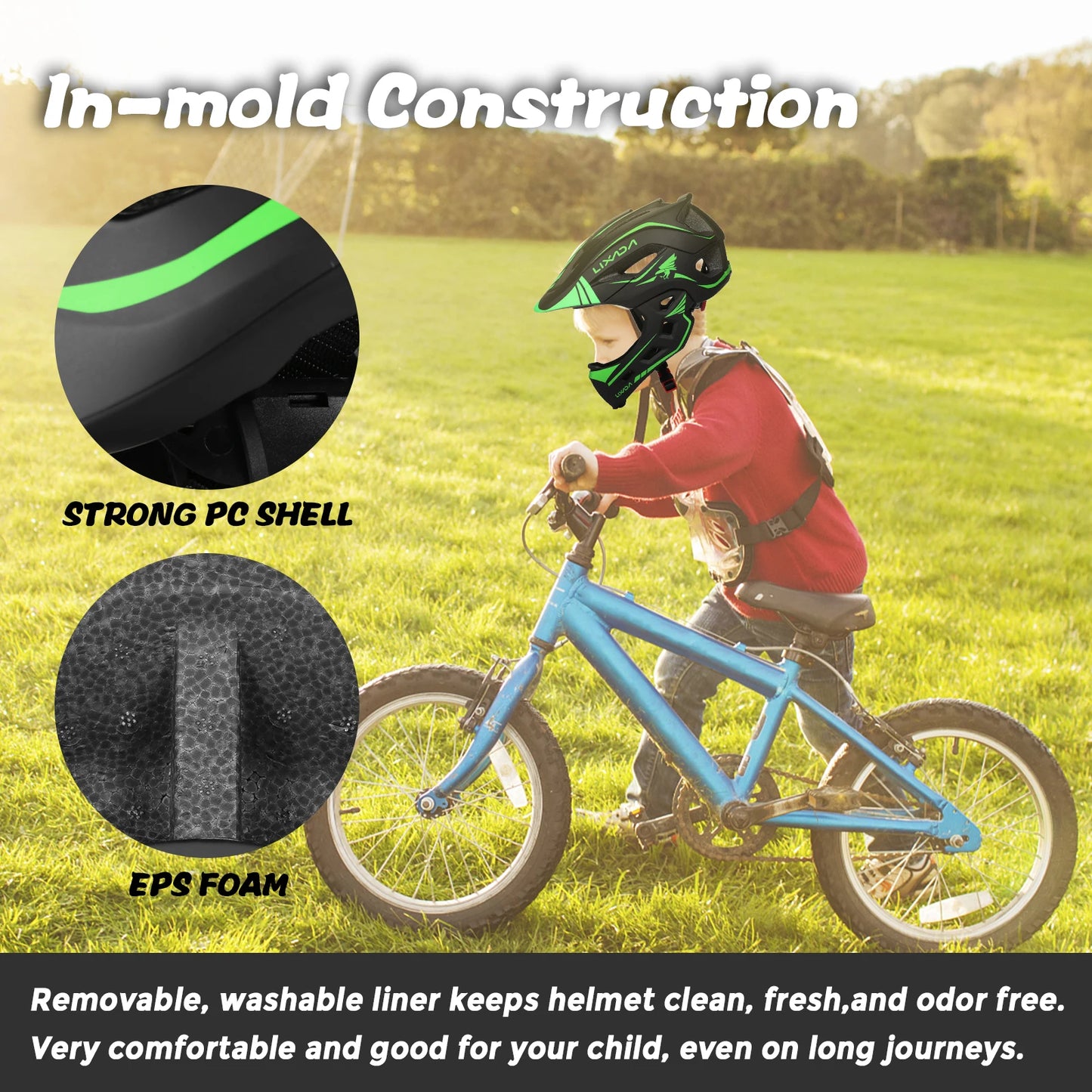 Lixada Kids Detachable Full Face Helmet for Sports Safety