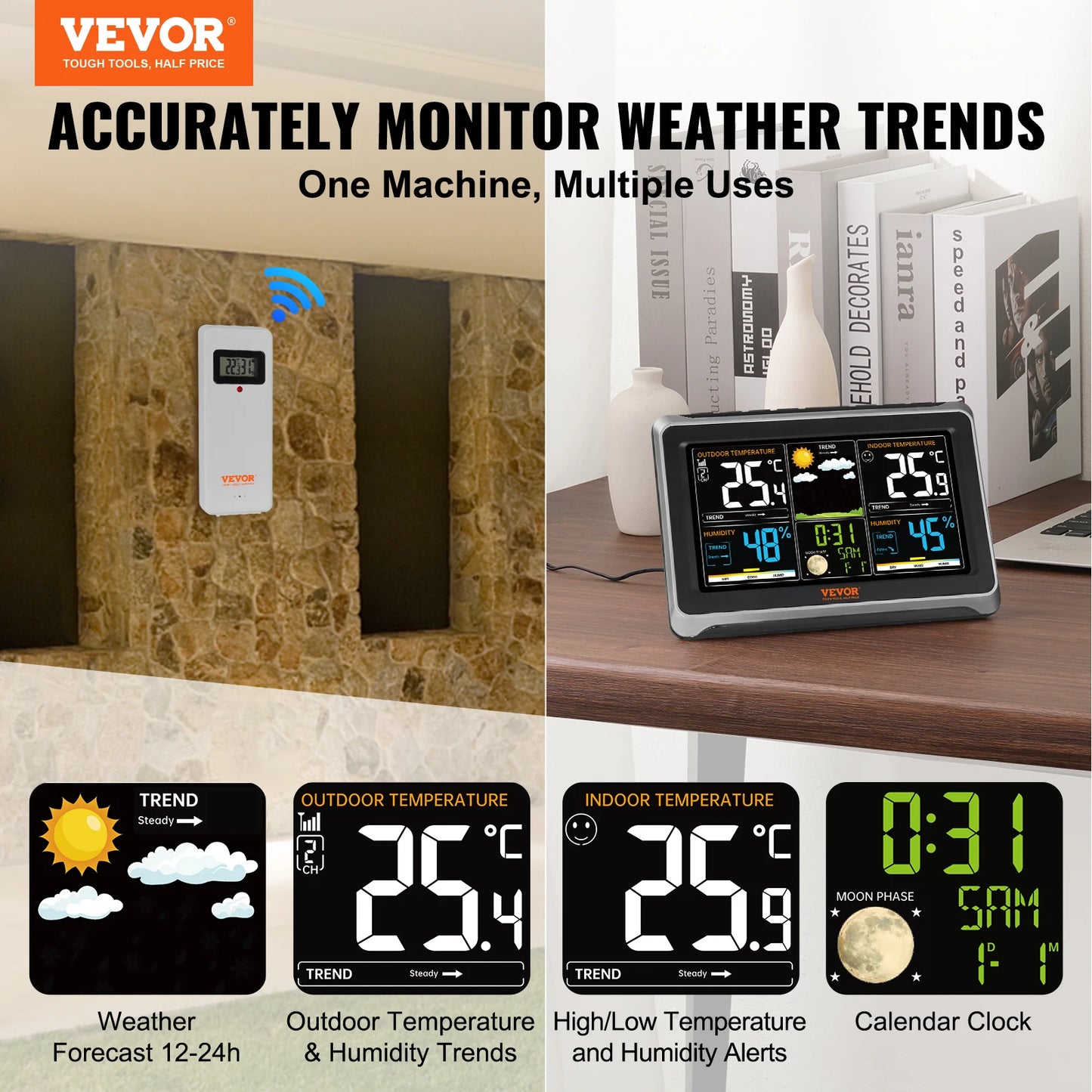 SucceBuy Wireless Weather Station Auto Time Calibration