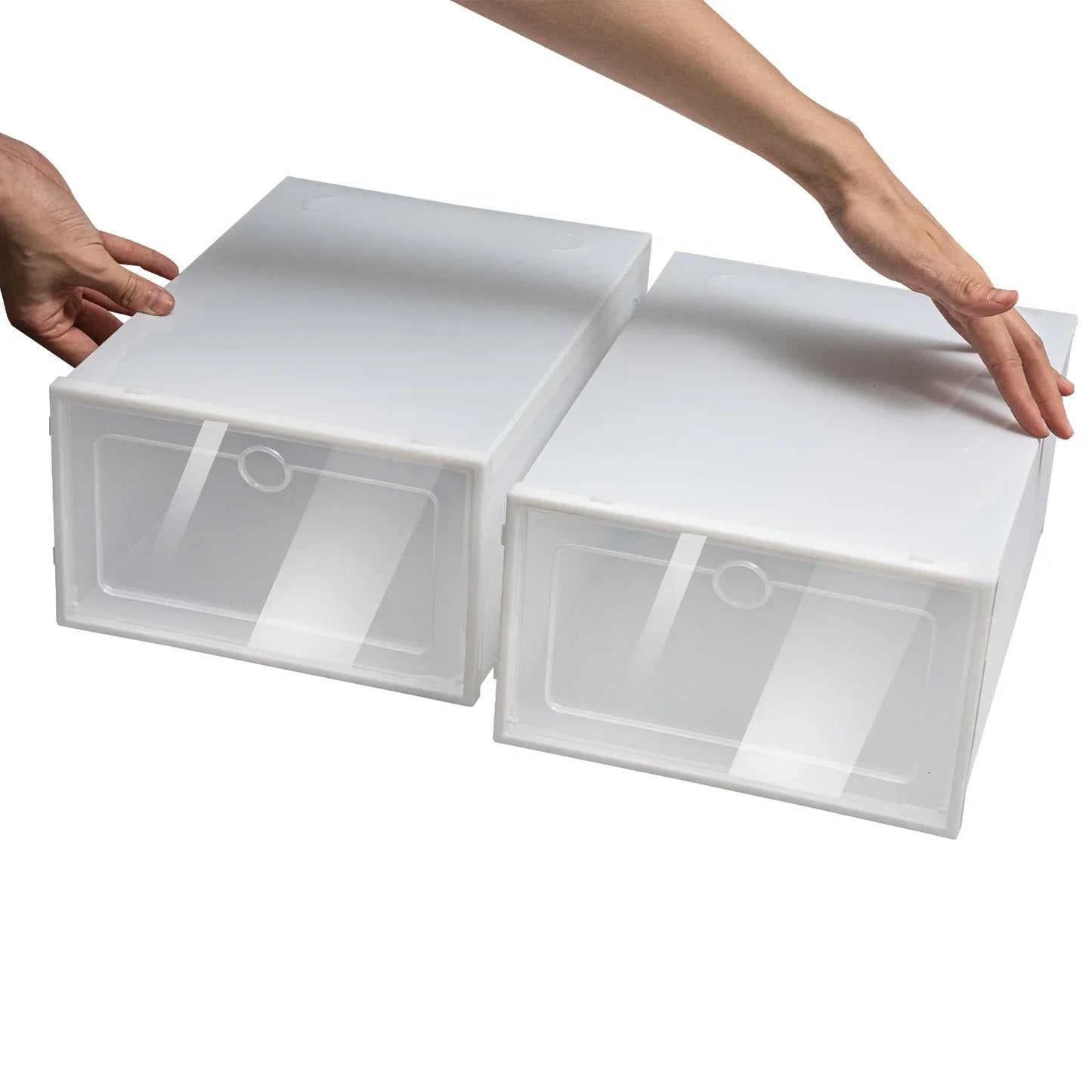 Stackable Shoe Storage Boxes 24 Pack Clear Organizer