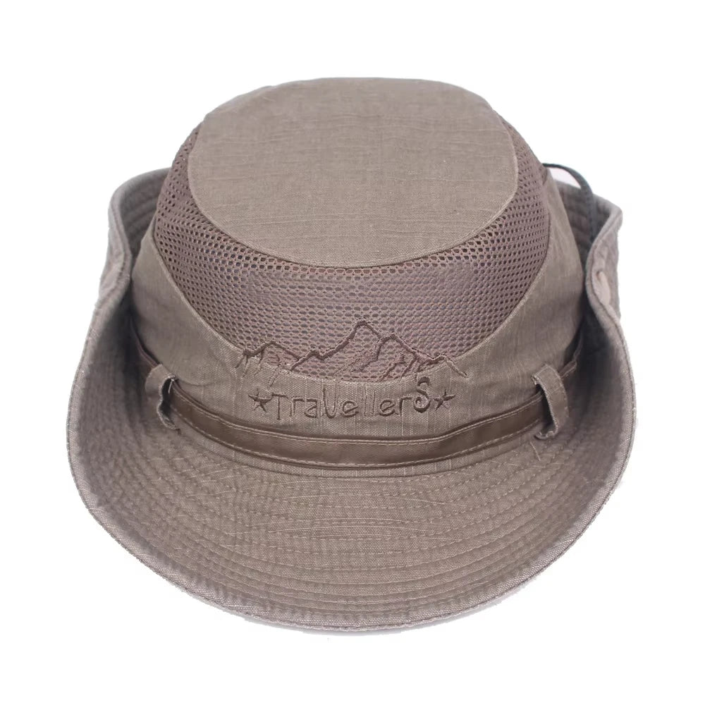 CN Outdoor Bucket Hat Men Summer Breathable Panama Cap