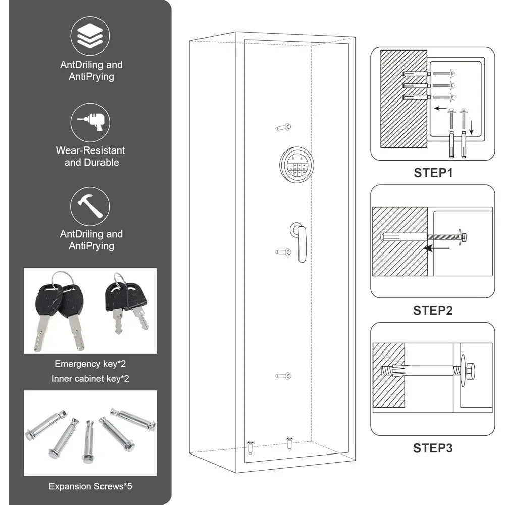 Hignconcerned Gun Safe With Drawer And Removable Shelf