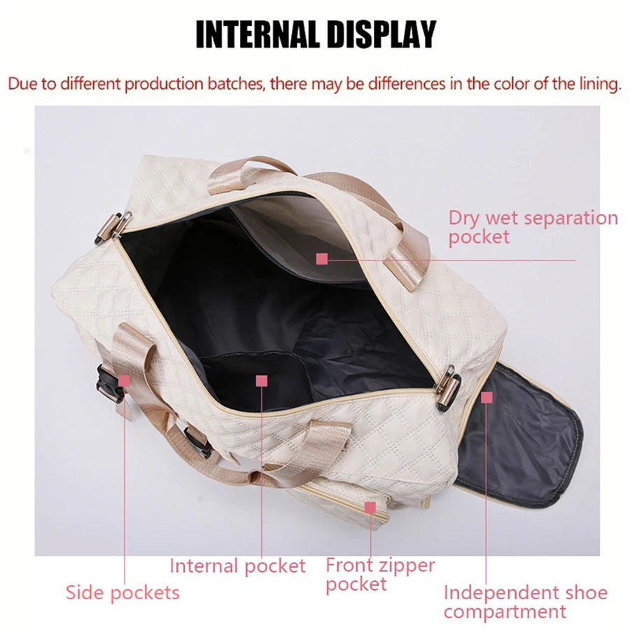 Durable Nylon Travel Duffle Bag Portable Gym Shoulder Bag