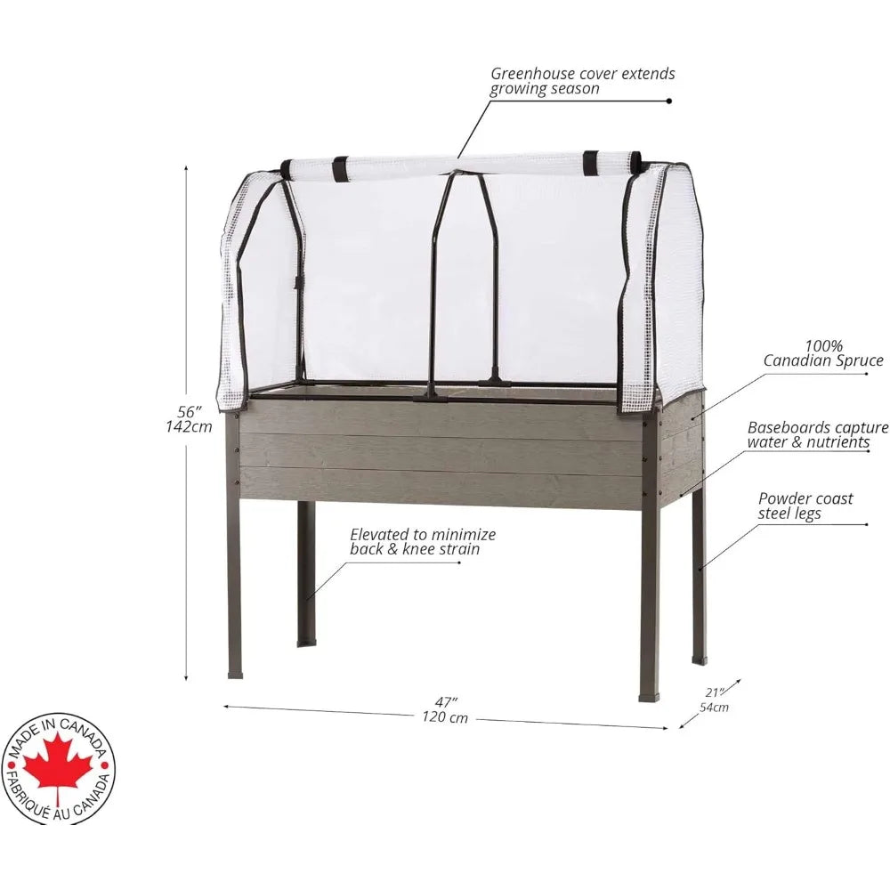 CedarCraft Elevated Spruce Planter for Deck and Patio