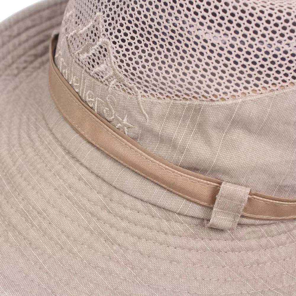 CN Outdoor Bucket Hat Men Summer Breathable Panama Cap