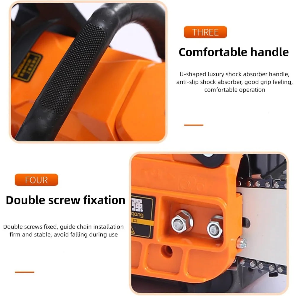Gas Chainsaw with 24 inch Guide Bar,2-Stroke 65cc Gasoline Power Chain Saws with Handle+Fuel Tanks