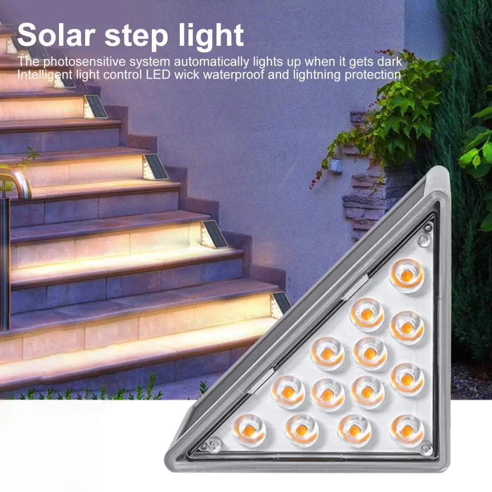 Solar Stair Light Solar Deck Lamp Set with High Brightness Waterproof Design Easy Installation Outdoor Step Lights for Pathway