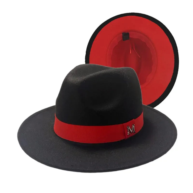 Patchwork Wide Brim Fedora Hat Unisex Cowboy Jazz Style