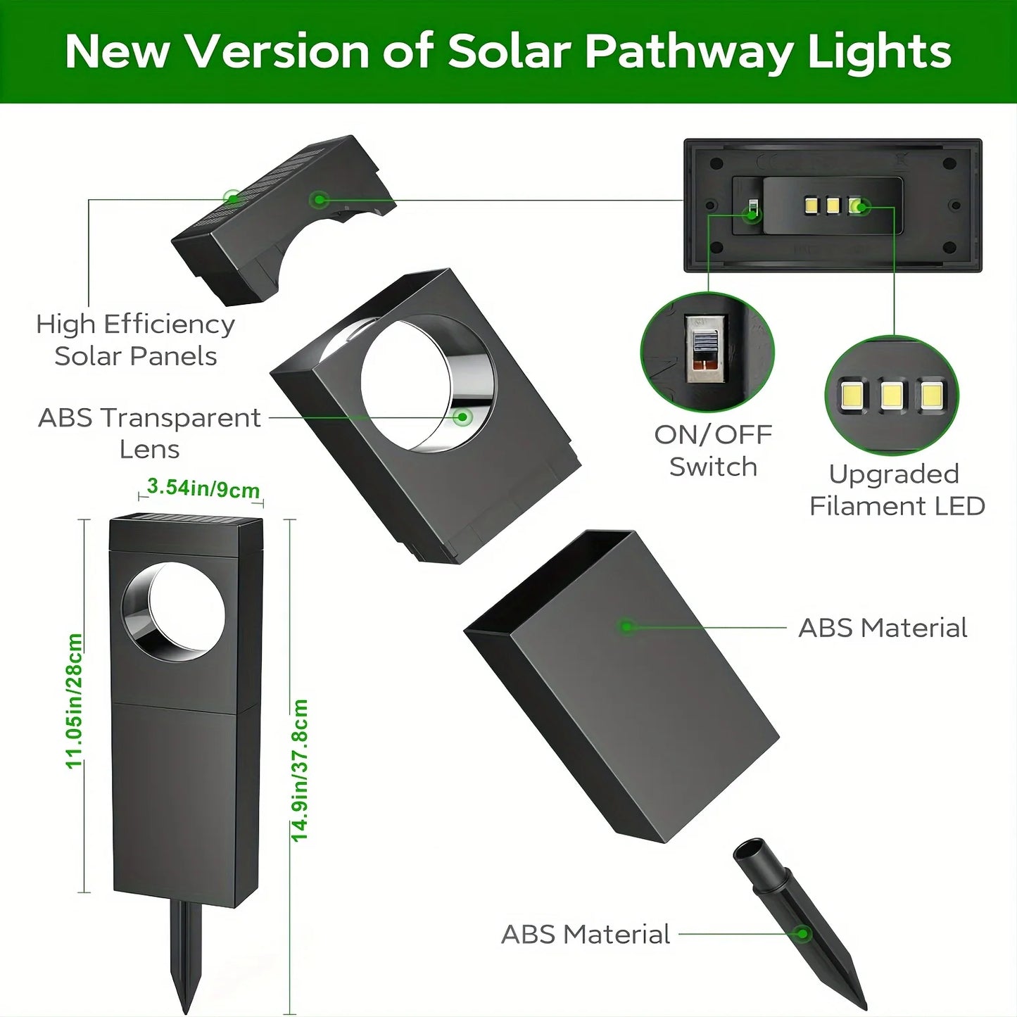 KPSTEK Solar LED Lights For Outdoor Pathway Garden Patio