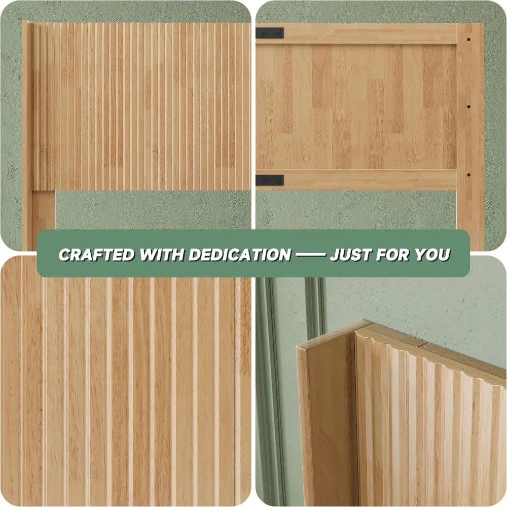 RBXC Wood Headboard Wall Mounted Rustic Farmhouse Style