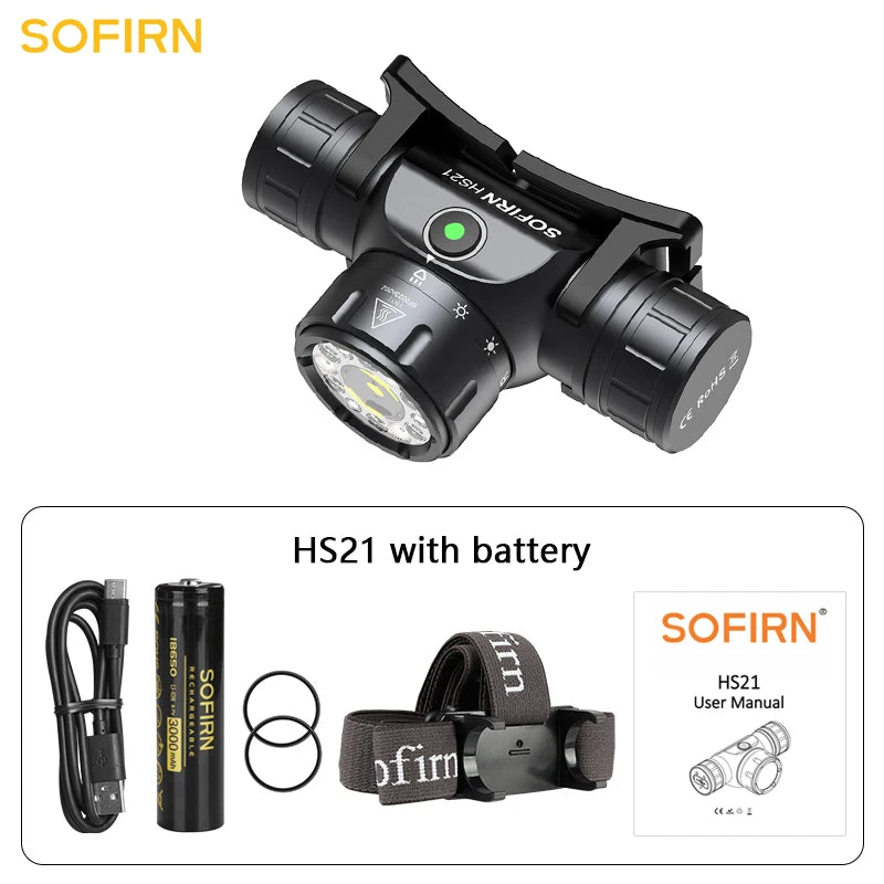Sofirn HS21 2000 Lumen EDC Headlamp SFT40 Rechargeable