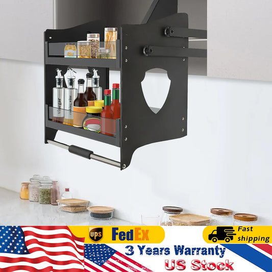 Pull Down Cabinet Organizer 2 Tier Heavy Duty Spice Rack