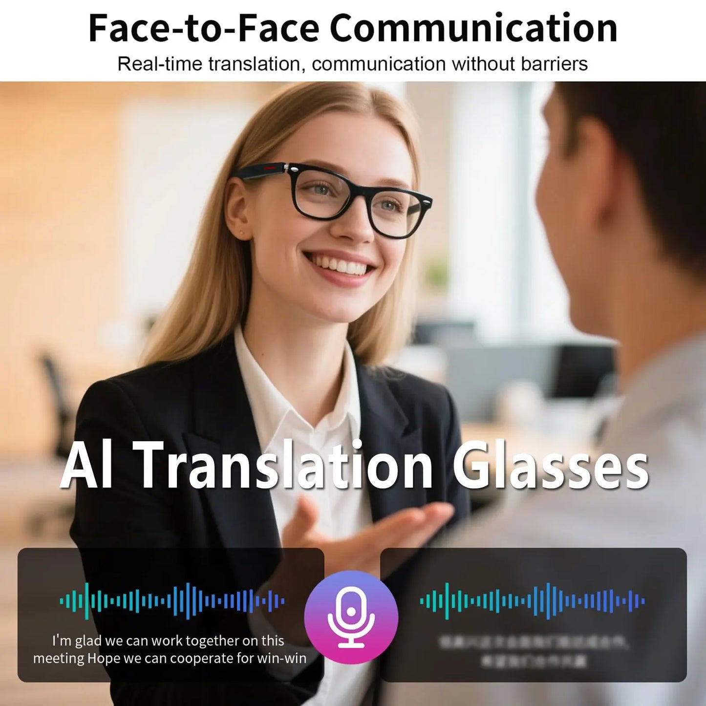 Giinova Smart AI Translation Glasses With Anti Blue Light