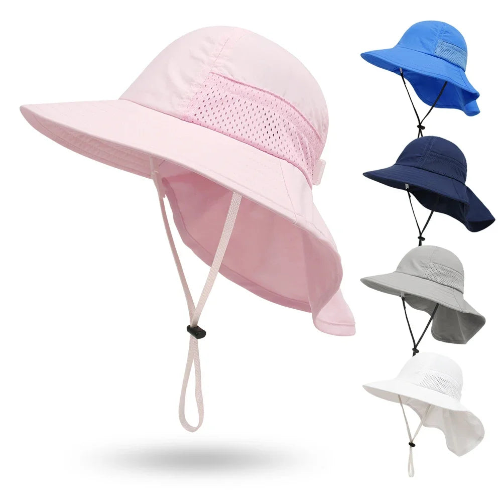 Baby Sun Hat Unisex Bucket Hat Adjustable For Girls Boys