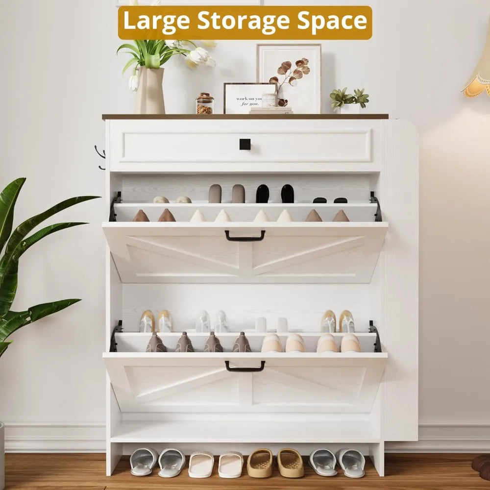 Hign-Concerned Chemical Shoe Cabinet With Barn Door