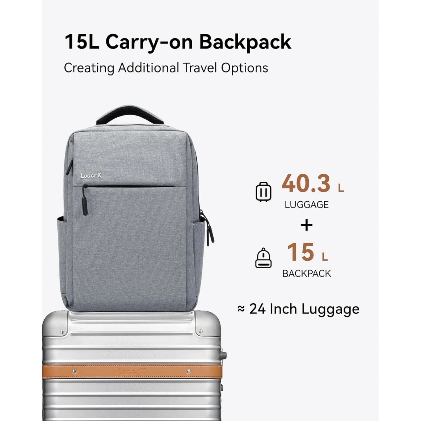 LUGGEXCN Aluminum Carry On Luggage With USB Port Retro