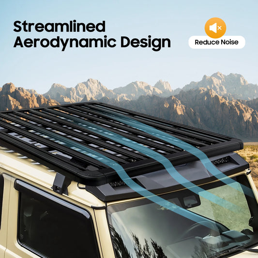 Universal Aluminum Car Roof Top Platform Rack, Luggage Carrier for SUV Truck Van, Direct Mount 150-200kg Capacity Exterior Parts
