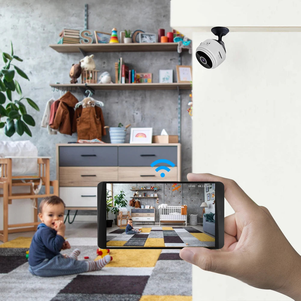 Wireless Camera HD 1080p Voice Video Recorder Night Vision USB Rechargeable Remote Viewing Strong Magnetic for Infants and Pets